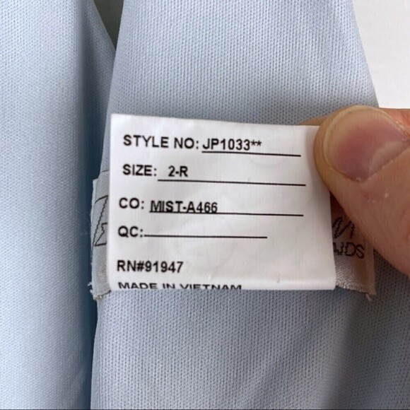 Jenny Packham Cold-Shoulder Chiffon Gown Light Blue Ruffle Maxi Size 2 NWT - Picture 8 of 10